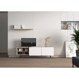 Bajo tv Biscuit roble claro y blanco 54x180x44 cm