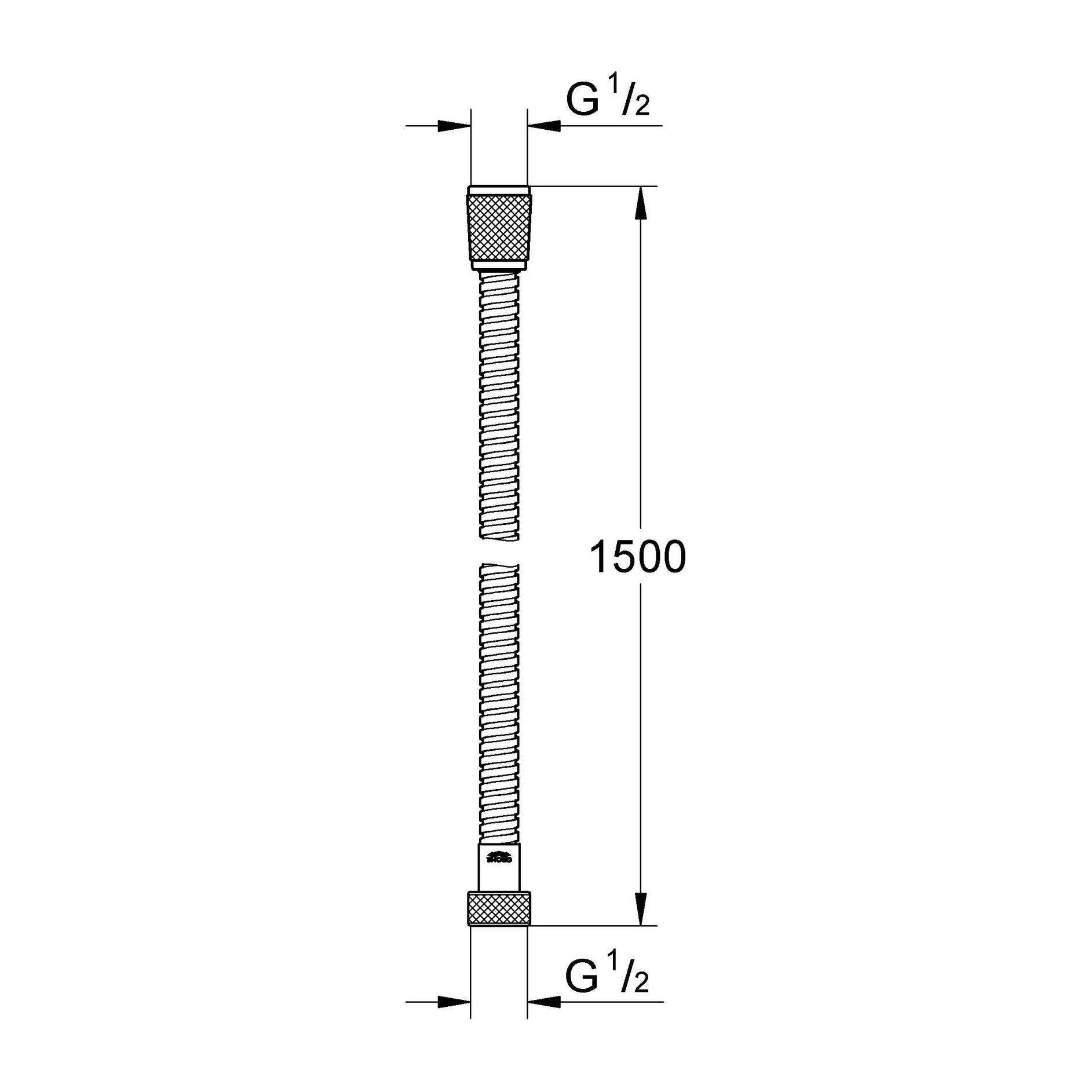 GROHE Relexaflex Metal Flexible en métal 1500mm Chromé 28105000