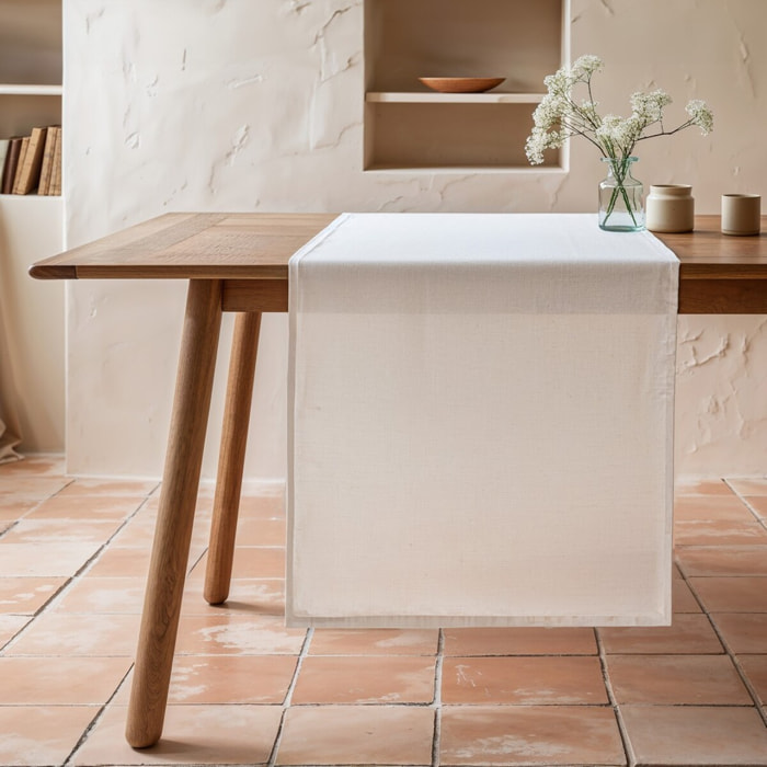 Chemin de table KAHU BLANC - 100% coton bio