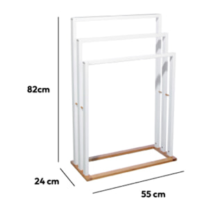 Porte-serviettes sur pieds "Naturéo" blanc