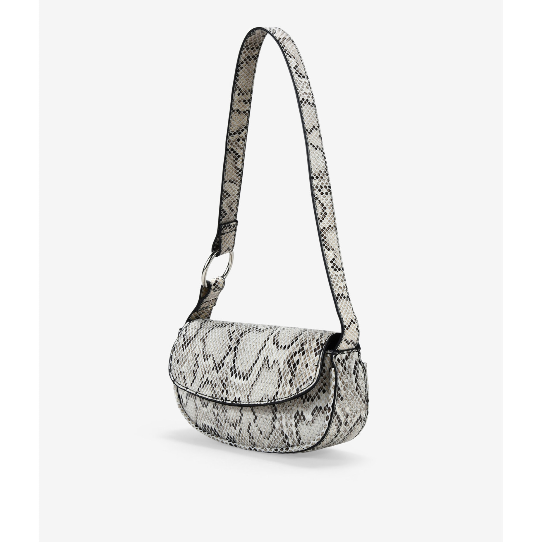 Bolso mini de hombro en serpiente con solapa