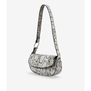 Bolso mini de hombro en serpiente con solapa