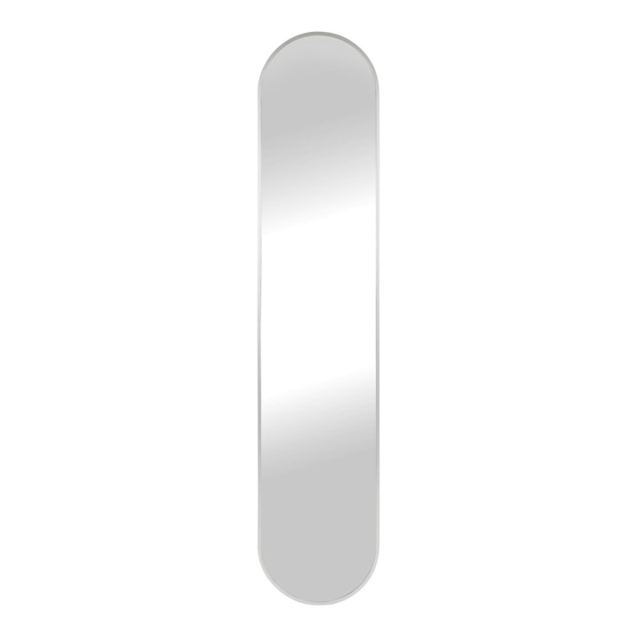 Specchio Hennetved ovale da parete in alluminio argento 35×170 cm