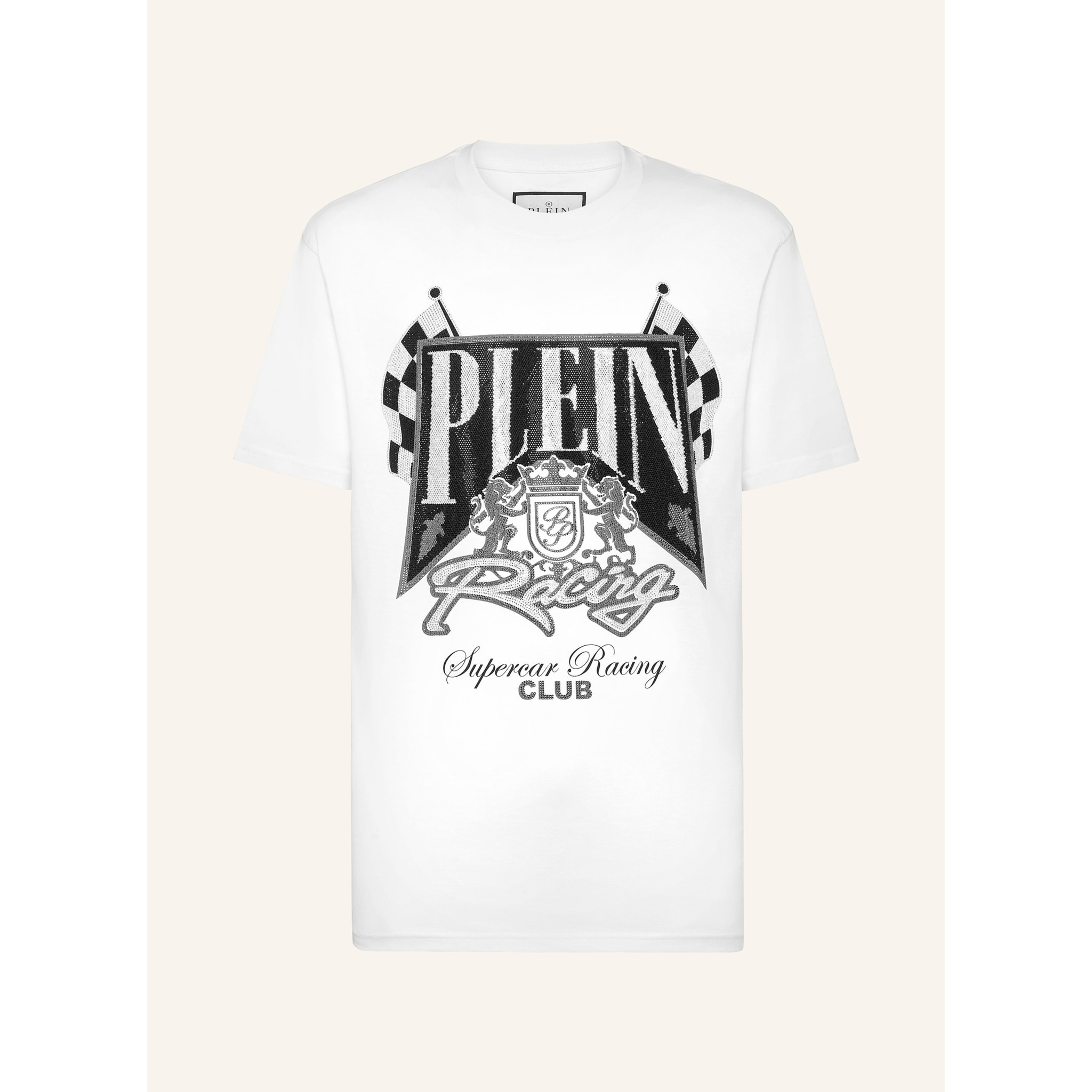 PHILIPP PLEIN Camiseta de cuello redondo y manga corta RACING