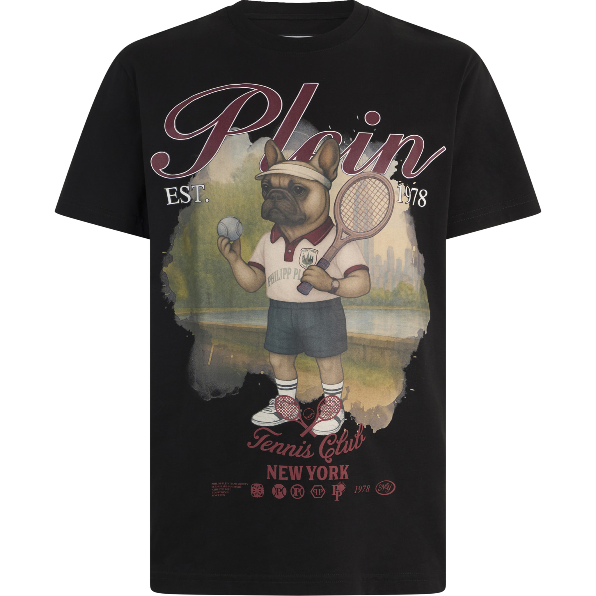 PHILIPP PLEIN Round Neck T-Shirt New York Tennis