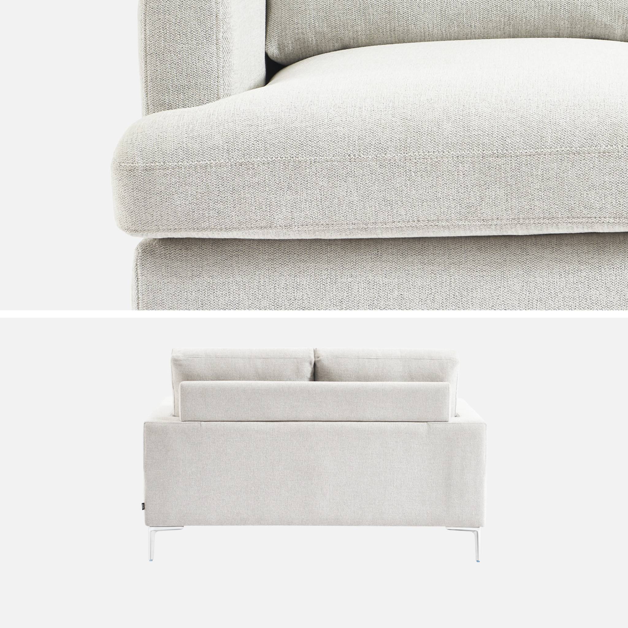 Canapé 2 places en tissu blanc cassé L 143 x P 90 x H 89cm - Hans