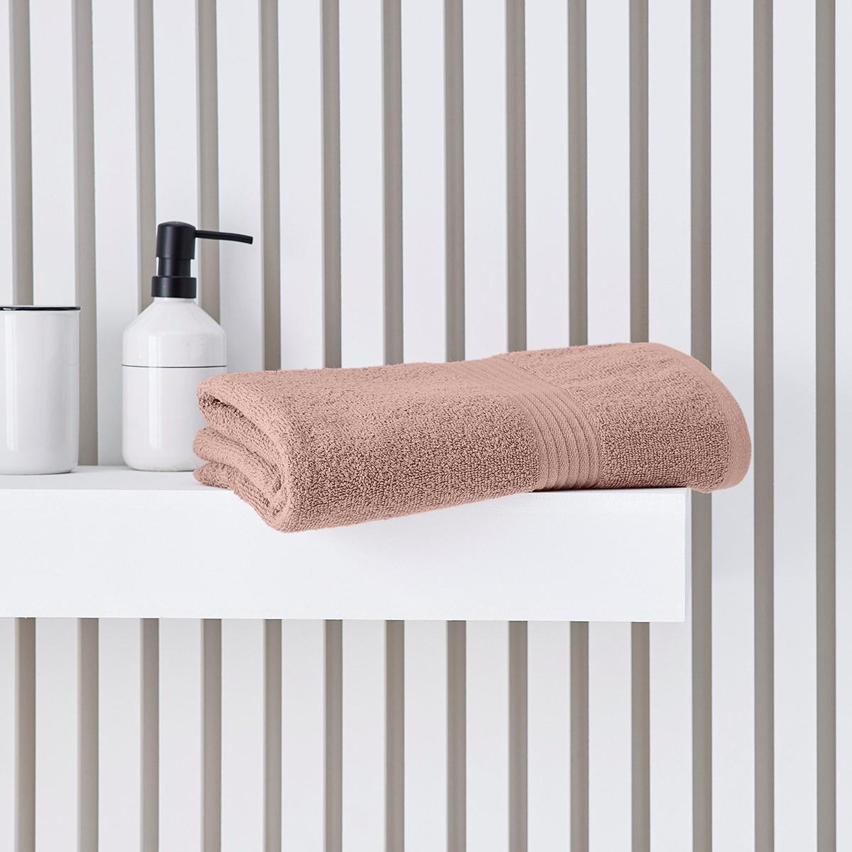 Serviette de bain uni ESSENTIAL rose