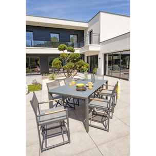 HONFLEUR - Fauteuil de jardin en toile plastifiée et aluminium