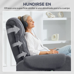 Sillón Relax Reclinable Eléctrico Levanta Personas, Sillón Elevador con 8 Puntos de Masaje, 2 Controles Remotos, Reposapiés, Tapizado en Pana, Acolchado Grueso, Bolsillo Lateral, Gris