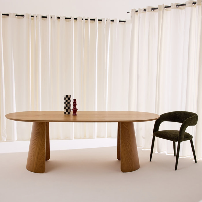 Table à manger oblongue décor bois 8 places MATHILDE