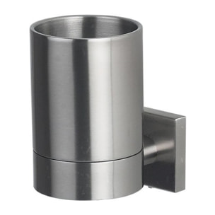 Gobelet à  fixer Acier inoxydable chromé NYO Gris Spirella