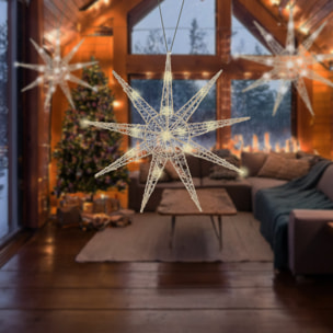 estrella de alambre led colgante con 20 luces led decorativa 30x7x0cm