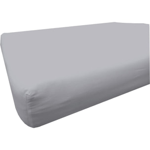 Drap housse - bonnet:30cm 100% coton uni - gris clair