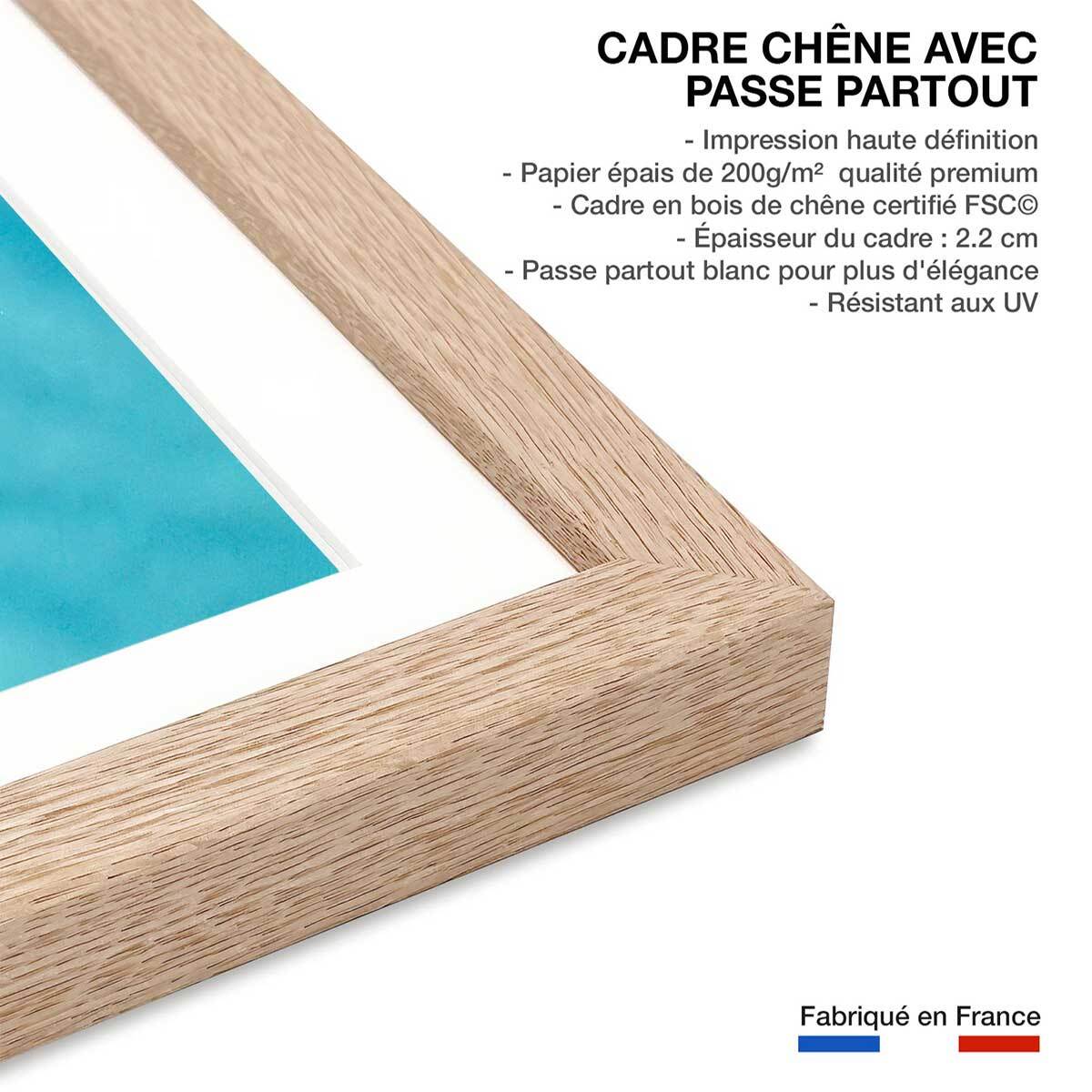 Affiche plage beach lovers for ever Affiche sous cadre bois