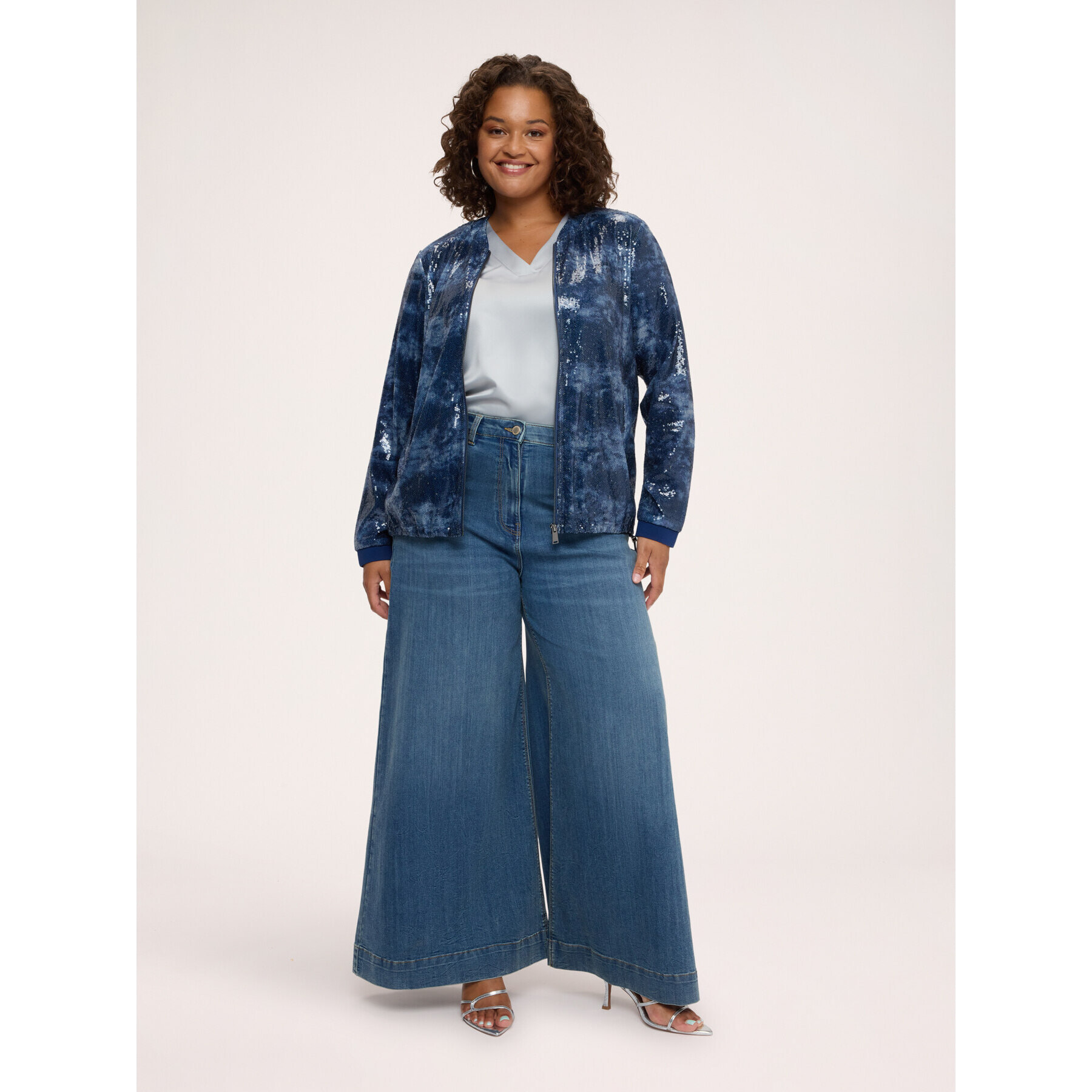 Fiorella Rubino - Jeans Wide Leg lavaggio used - Blu