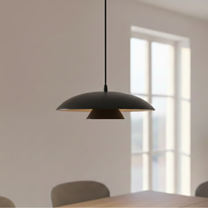 Lampada a sospensione Babel in acciaio nero opaco
