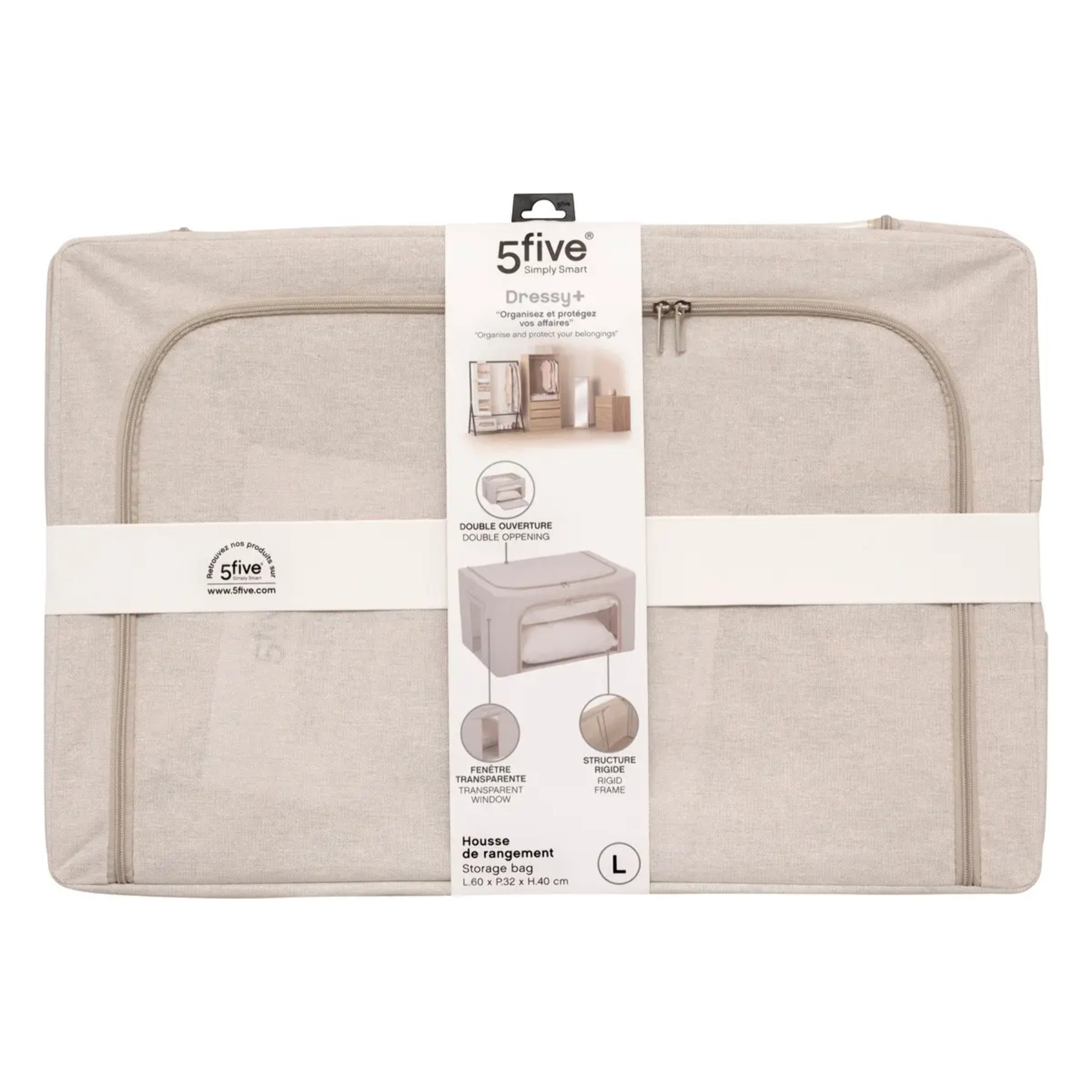 Housse de rangement "Groomy" double ouverture 60x40cm