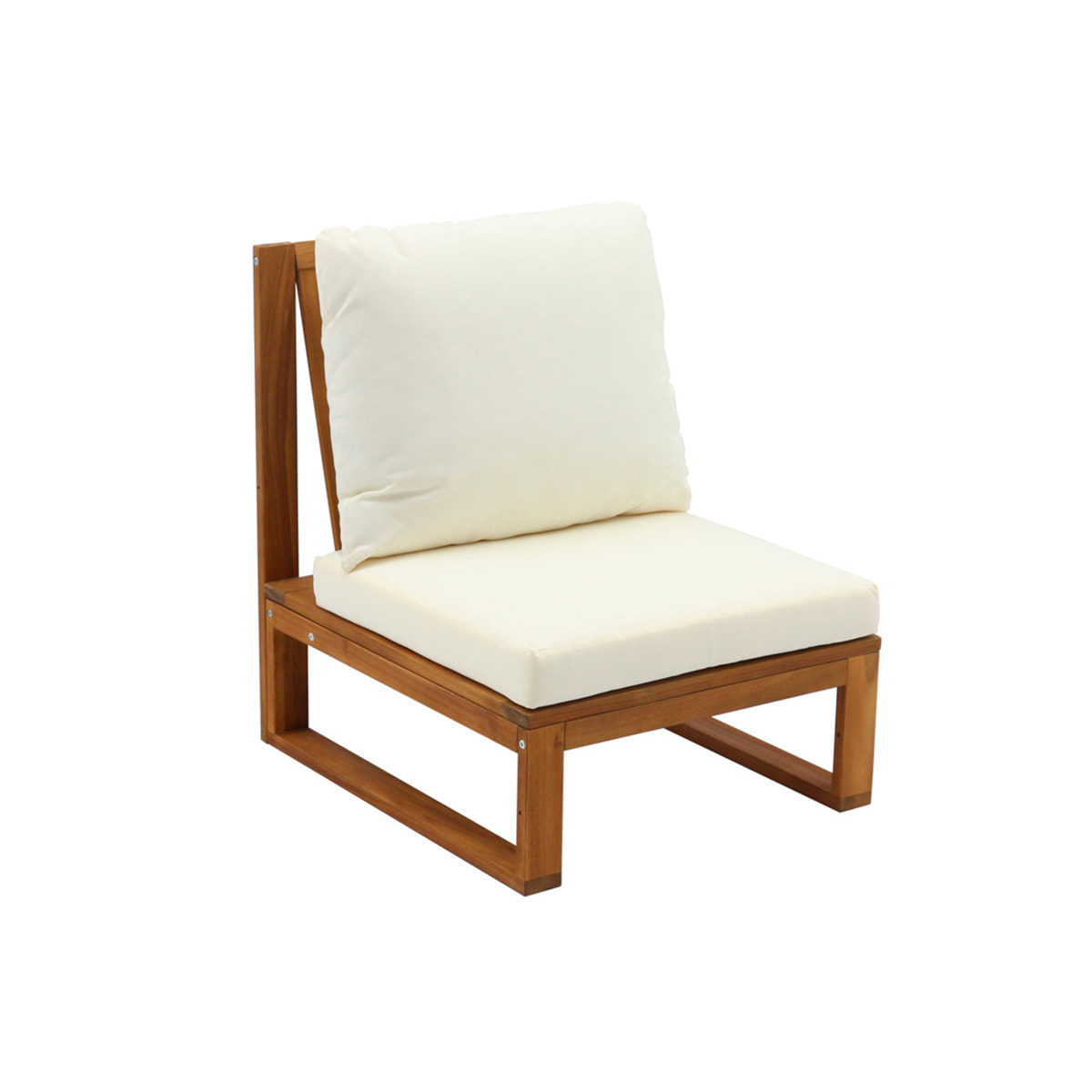 Salon de jardin d'angle 6-8 places en bois massif avec coussins déhoussables beige naturel SALSA