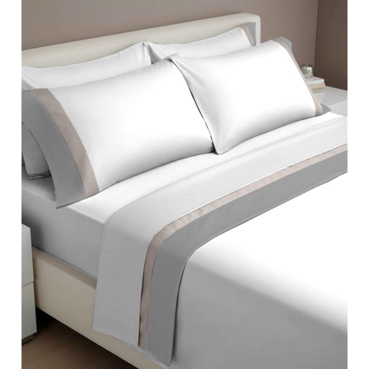 Completo IPERSAN doppia balza RASO Bordo RASO Grigio SC/Panna fondo Bianco