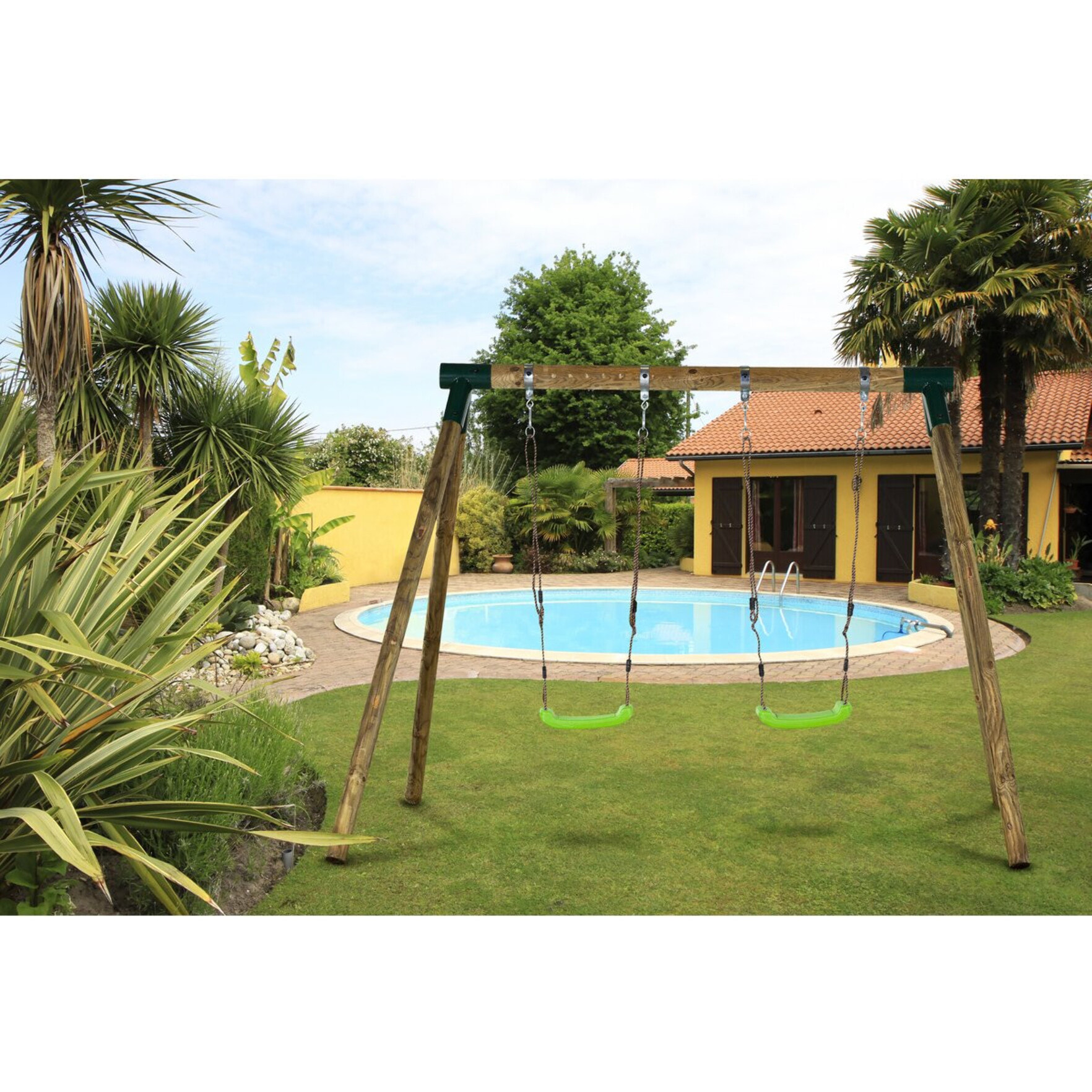 Portique bois "Eden" - Avec 2 balançoires.