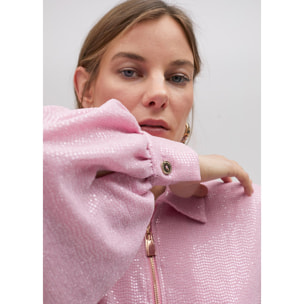 Giubbotto bomber paillette rosa