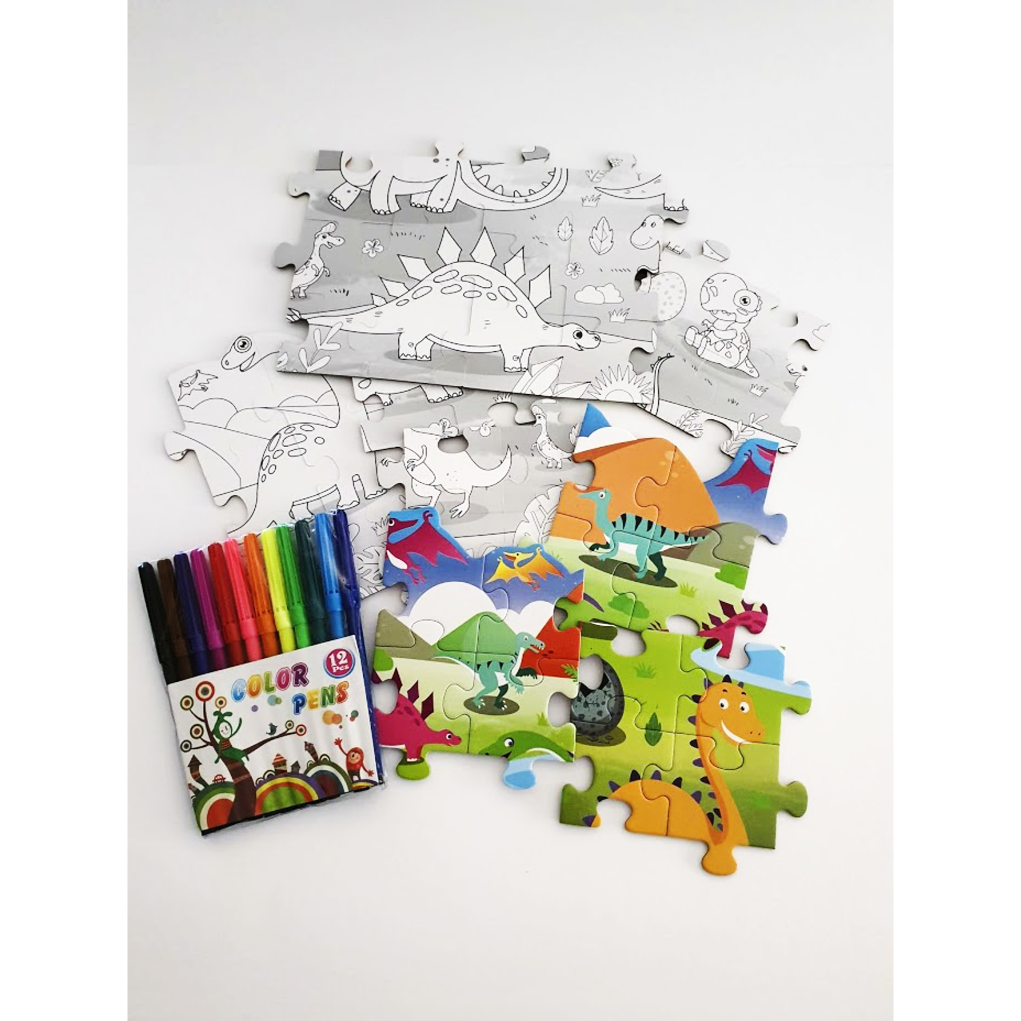 PUZLE DE COLOREAR Y MONTAR: POLICIAS Y LADRONES 48 pcs + COCHE