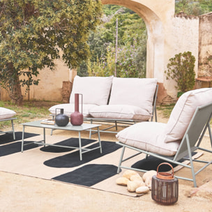 Salon de jardin acier et textilène 4 places SOFIA