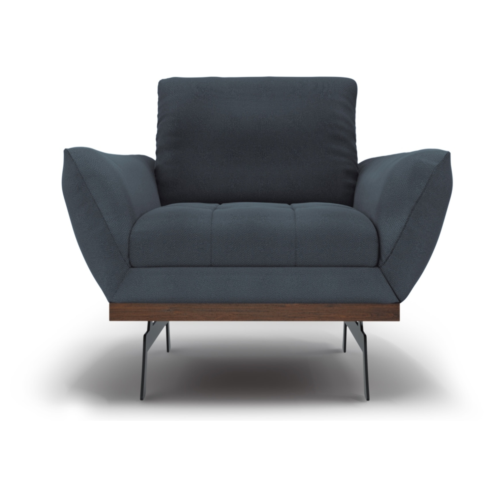 Fauteuil "Olivier" en tissu structurel bleu