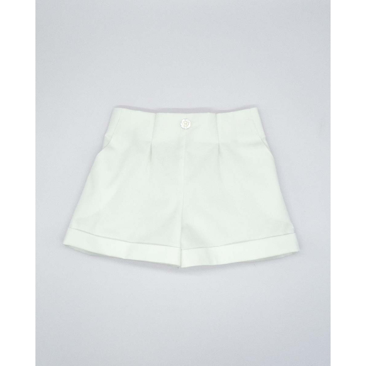 SHORT BOTÓN DE PURPURINA SARGA BLANCO