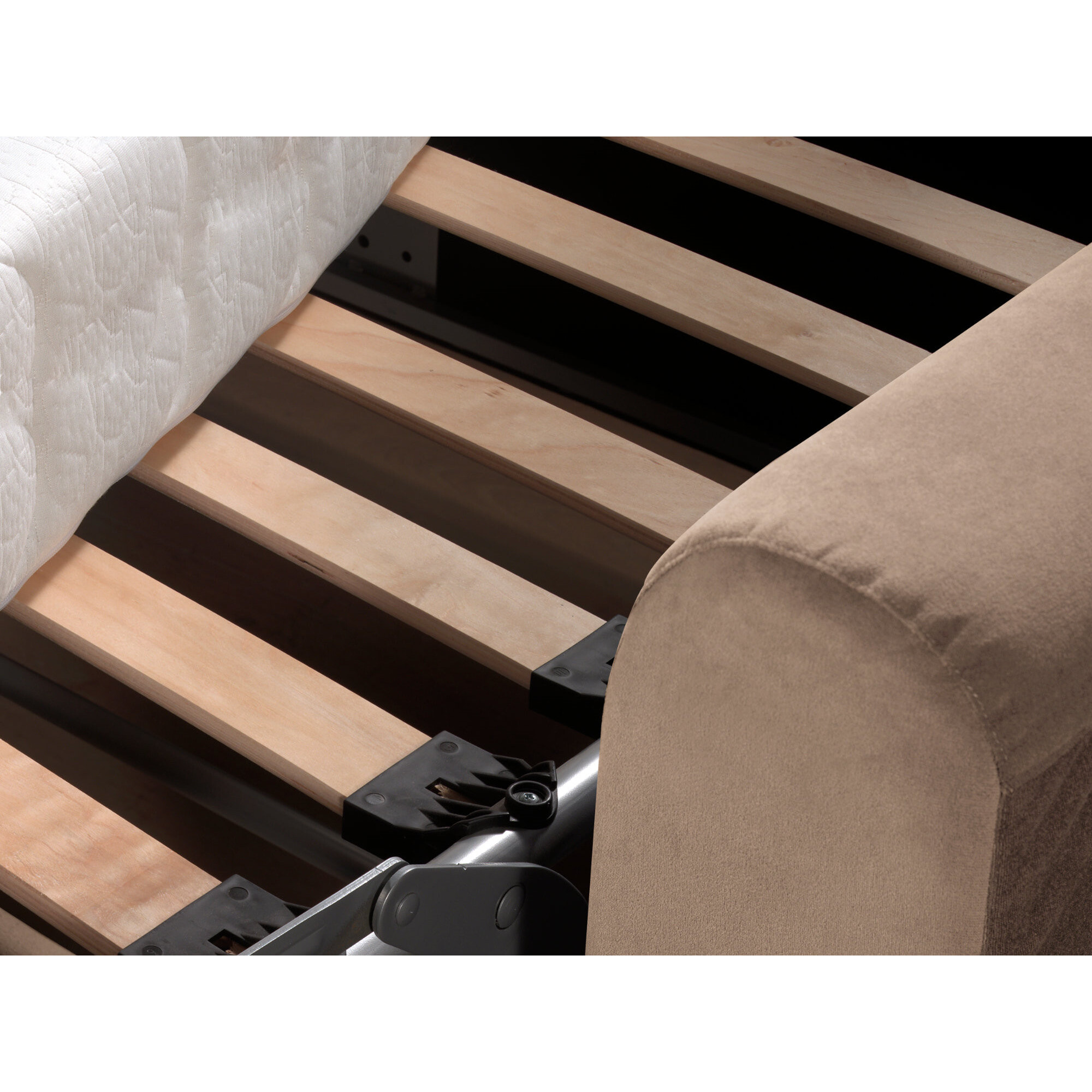 Owen - canapé lit 3 places convertible express couchage quotidien 140 cm matelas 12 cm en velours - Beige