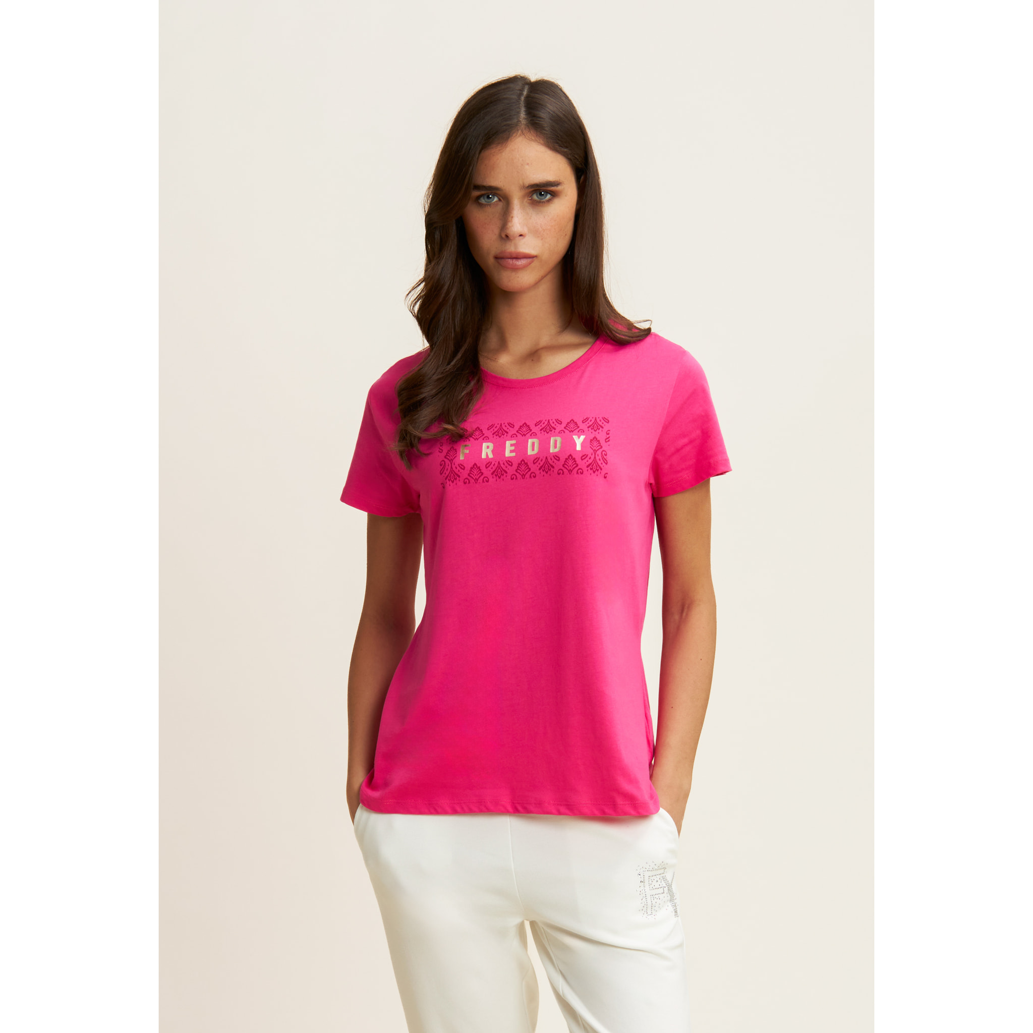 T-shirt in jersey leggero con grafica floreale