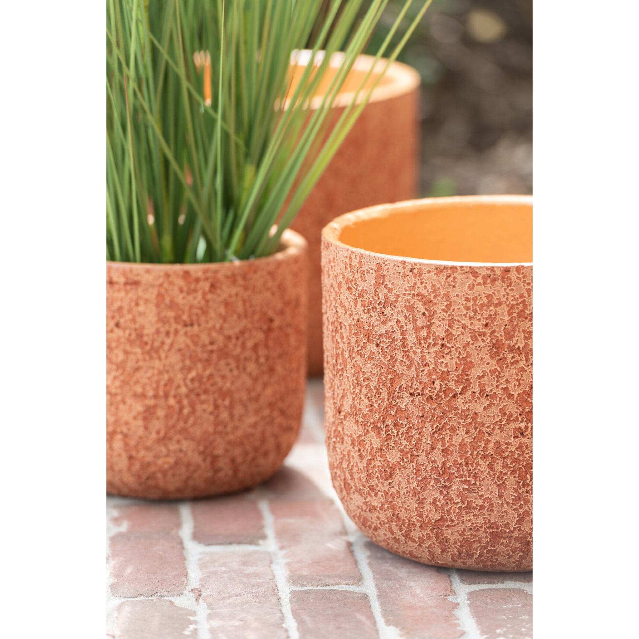 J-Line cache-pot Rugueux - céramique - terracotta - large - Ø 22 cm