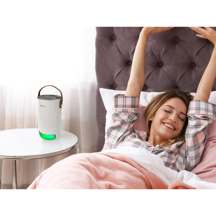 Purificateur d'air avec filtre HEPA, PM2, ioniseur, lampe UV, 3 vitesses et mode AUTO pour 15m2.