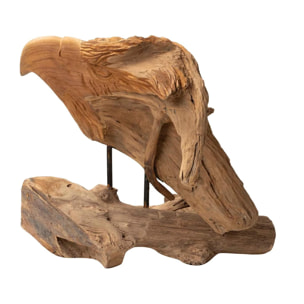 Figura Decorativa Madera Teca Aguila 40x25x30 Cm