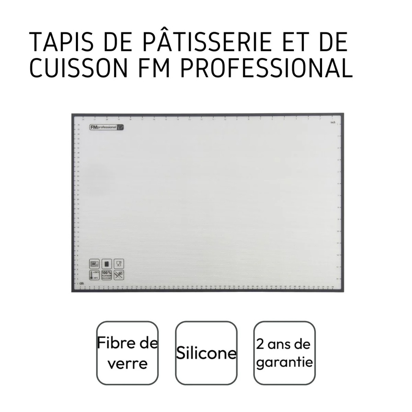 Papier de cuisson en silicone réemployable 39 x 59 cm FM Professional