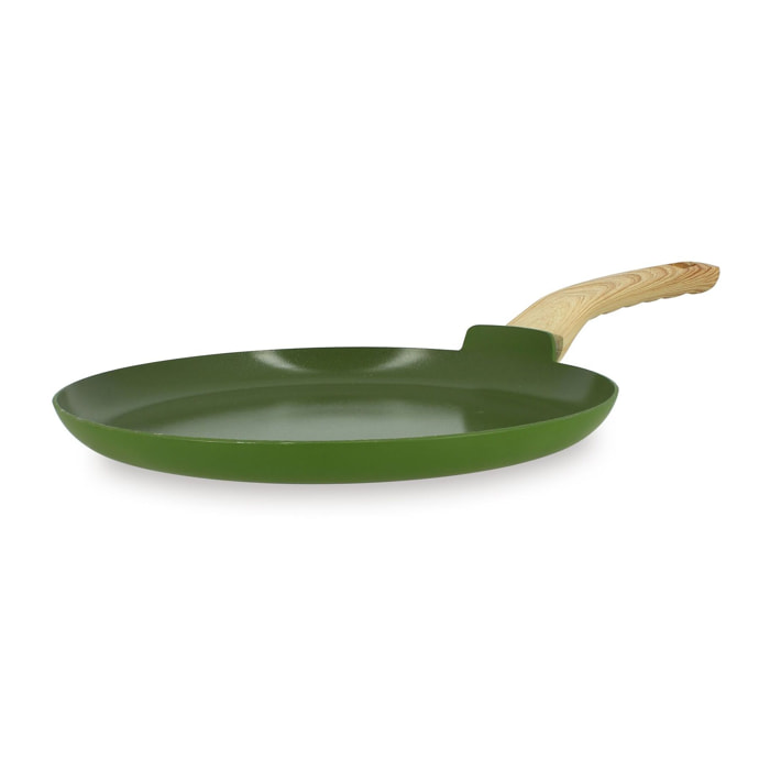 Crêpière 26cm avec revêtement céramique vert - tous feux COLORAMA