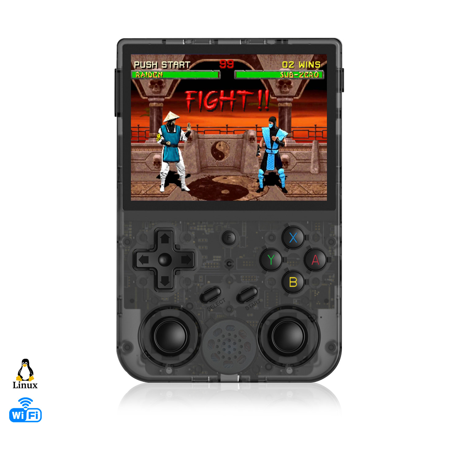 DAM Consola emulador multiplataforma RG353VS. Pantalla 3,5" IPS; S.O. Linux, Quad-Core 1,8GHz, WiFi, 128GB. +23.000 juegos. 12,6x2,1x8,3 Cm. Color: Negro