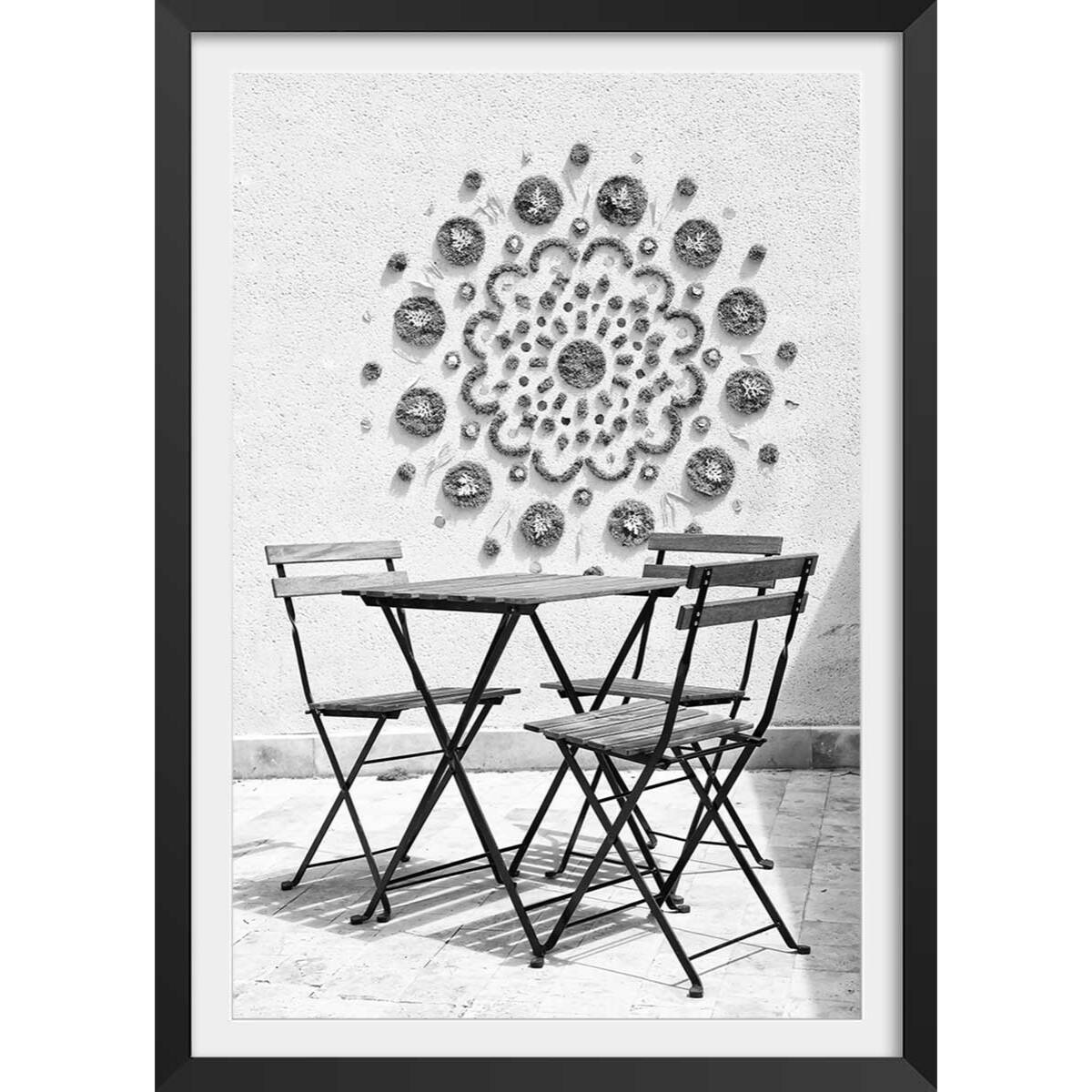 Affiche pause détente Affiche + cadre en bois - Noir