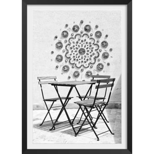 Affiche pause détente Affiche + cadre en bois - Noir