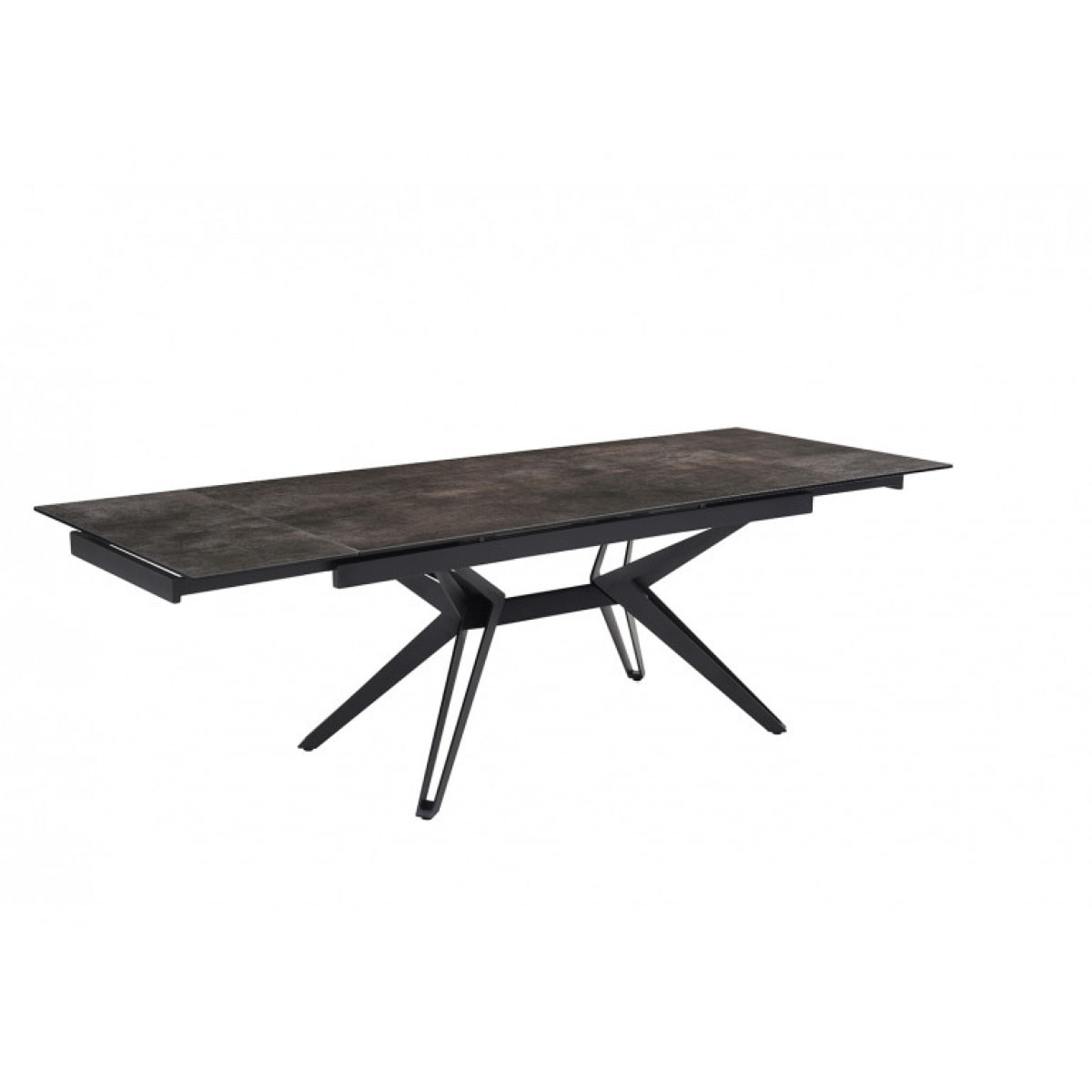 Table extensible en céramique finition iron L160/240cm - 9 piètements - UNIK