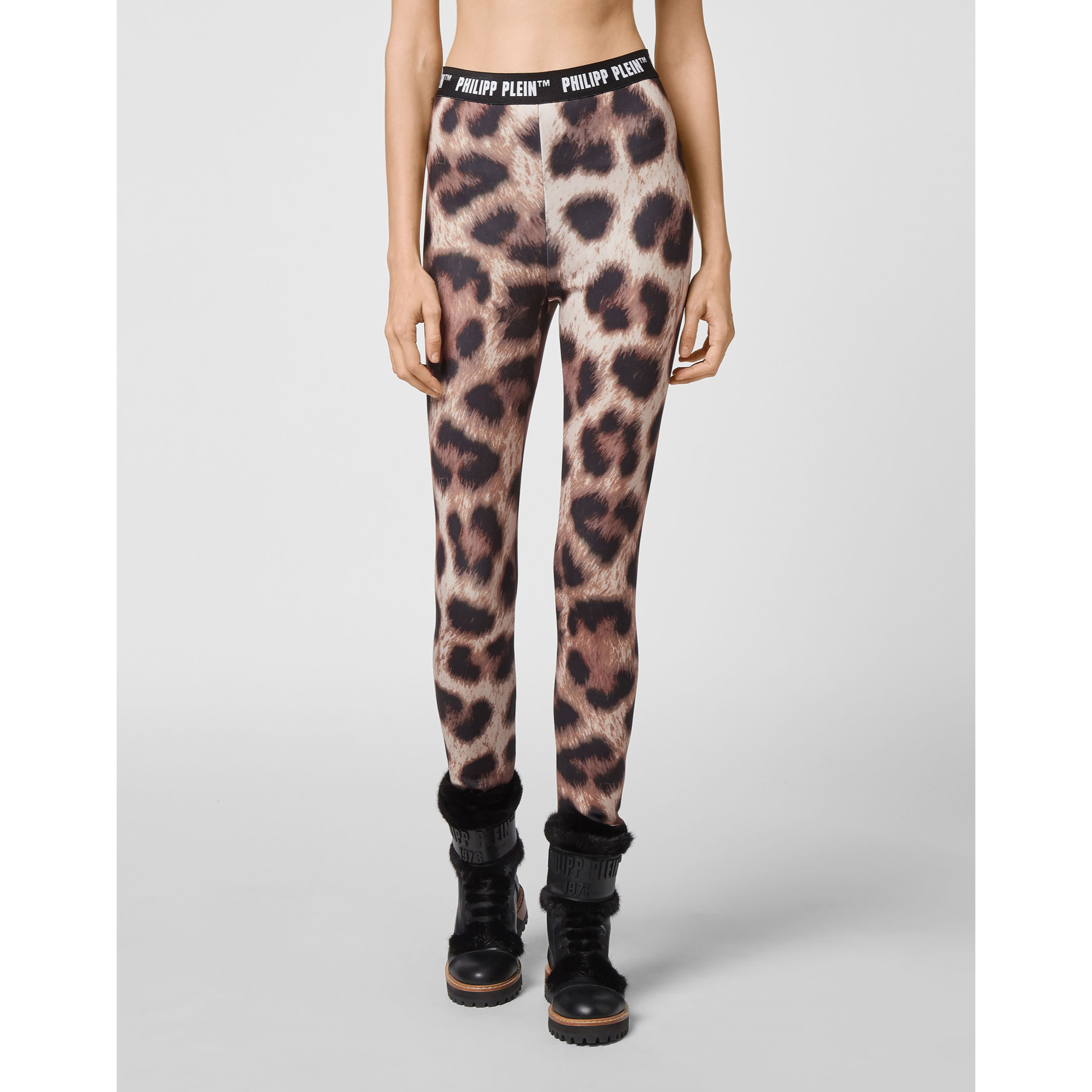 PHILIPP PLEIN Pantalones de cintura alta LEOPARD