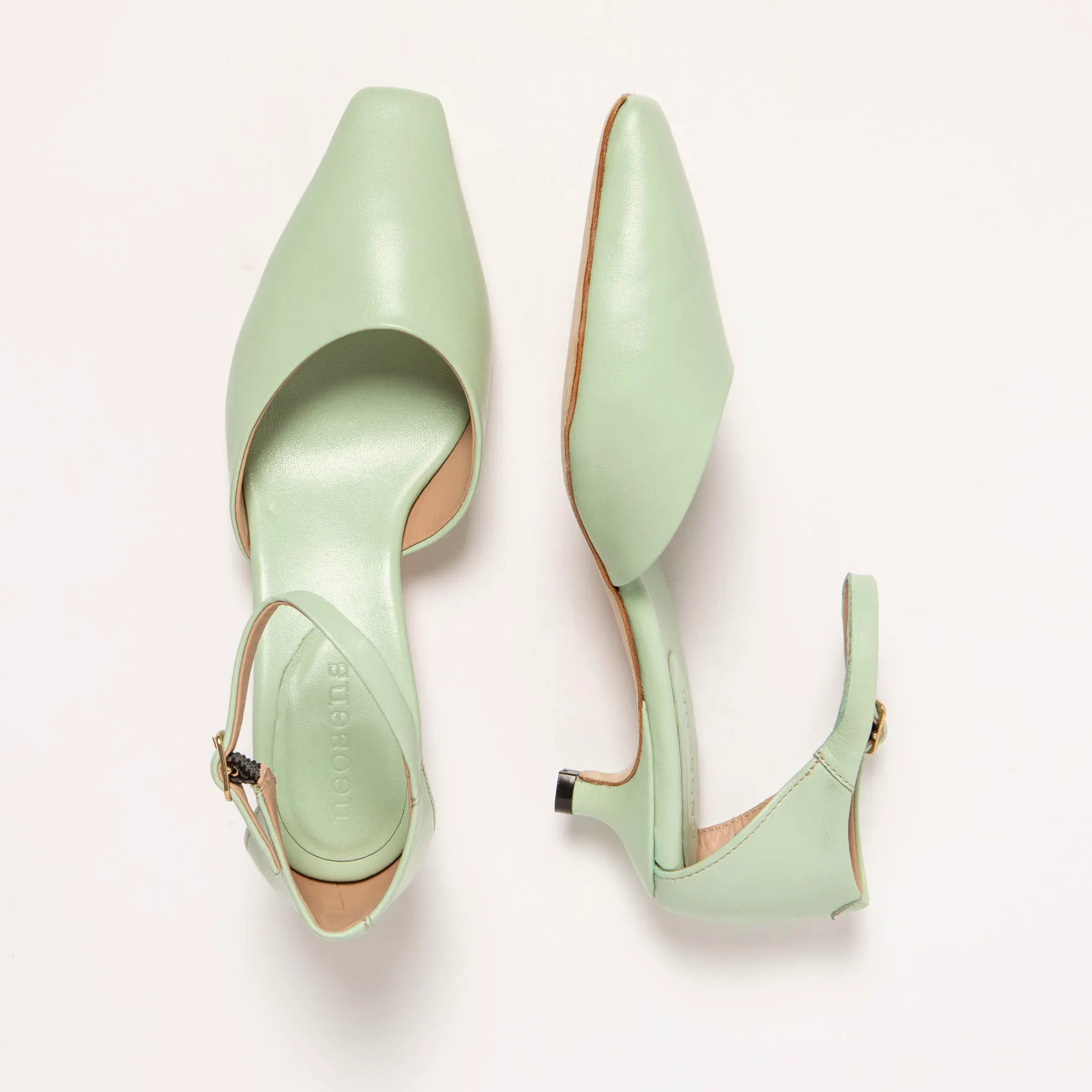 Sandalias con tacón S3025 NAPPA PASTEL GREEN/ ALEDO color Pastel green