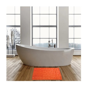 Tapis de bain Microfibre PEBBLE 40x60cm Orange Foncé MSV