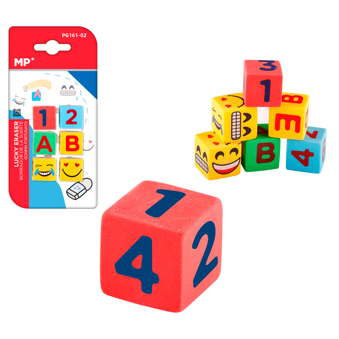 12 PACKS GOMAS DE BORRAR DADOS CREATIVOS DISEÑO B 6 Uds.