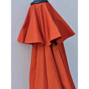 MARBELLA - Parasol à manivelle en aluminium gris anthracite et toile terracotta