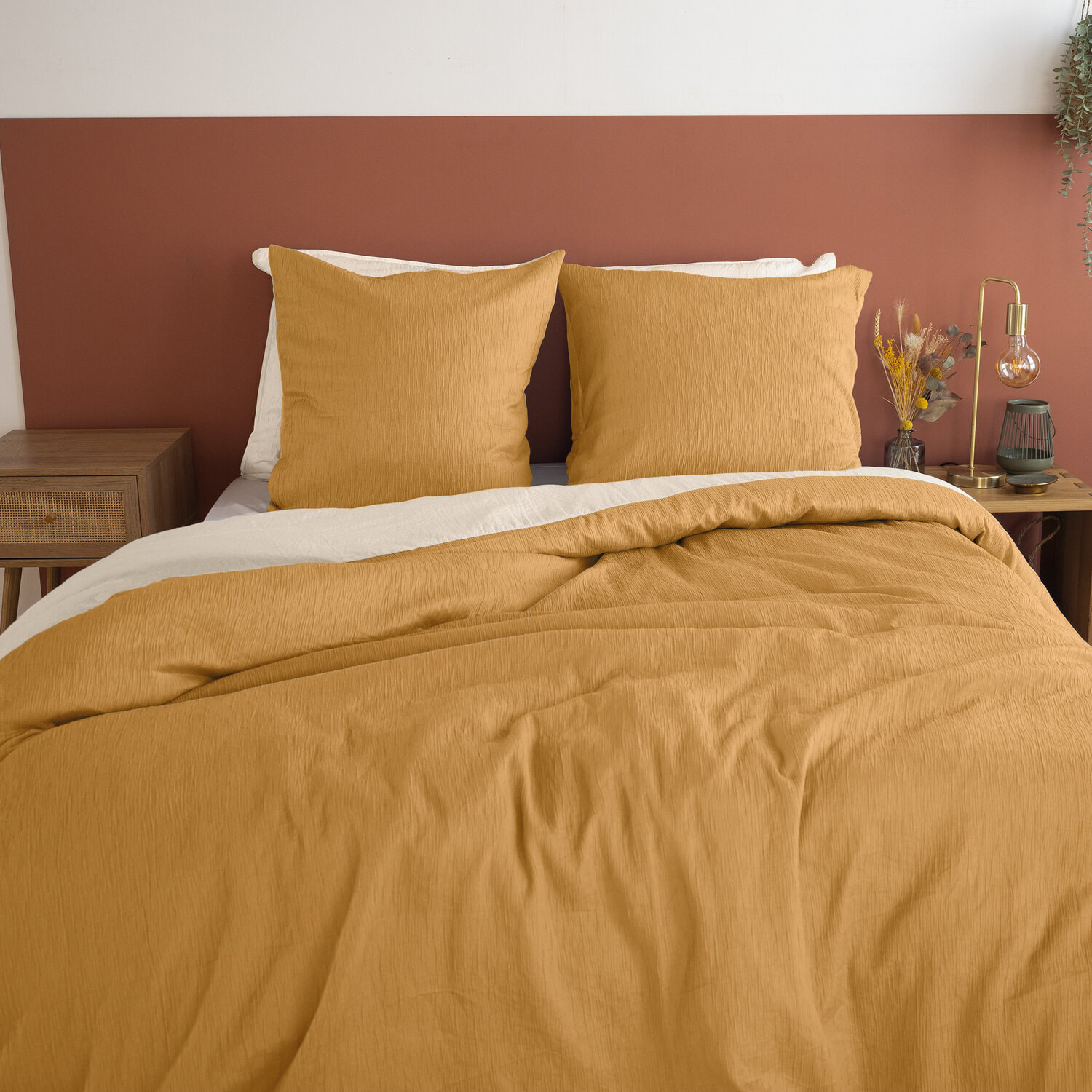 Parure housse de couette 3pcs 100% microfibre_soleil 220x240 cm