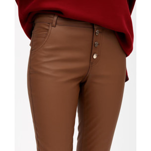 Pantaloni cerati svasati beige
