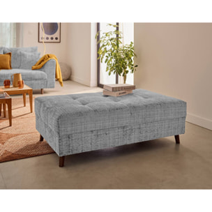 Rune - pouf en velours texturé - Gris
