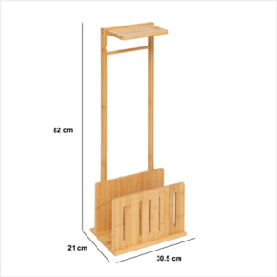 Dérouleur avec réserve en bambou marron