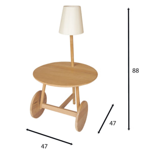 Table d'appoint en teck avec lampe